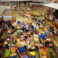 Damnern Saduak Drijvende & Rom Hub Trein Markten + Nakhon Pathom * Privé