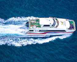 Ferry en bus transfer Koh Tao naar Chumpon trein station of vliegveld